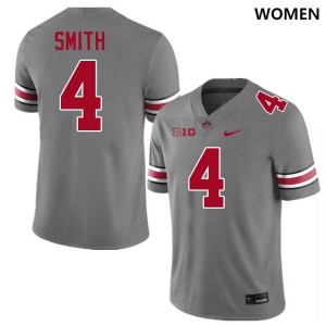 #4 Jeremiah Smith OSU Buckeyes Grey Womens Jersey Alumni Football 255543-767