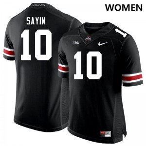 #10 Julian Sayin Ohio State Black Womens Jersey Stitched Football 823720-687