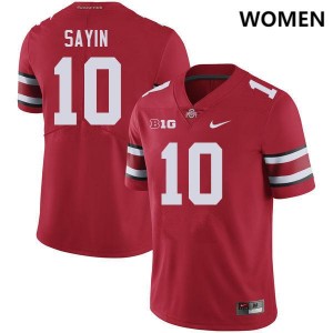 #10 Julian Sayin The Fighting Buckeyes Red Women's Jersey High School Football 518031-996