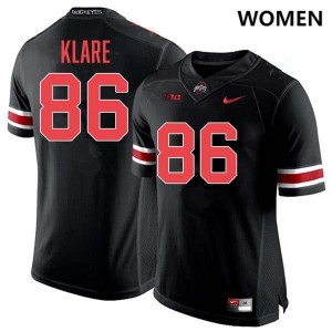 #86 Max Klare The Fighting Buckeyes Blackout Women's Jersey 2025-26 Football 920621-916