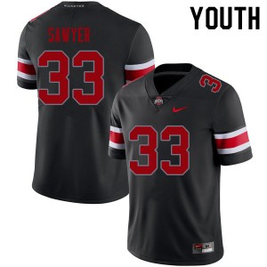#33 Jack Sawyer Ohio State Buckeyes Blackout Youth Jersey University Football 135791-669