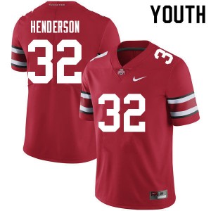 #32 TreVeyon Henderson OSU Buckeyes Red Youth Jersey Player Football 776735-986