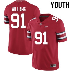 #91 Tyleik Williams Ohio State Red Youth Jersey Stitched Football 311965-807