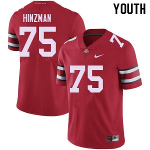 #75 Carson Hinzman The Fighting Buckeyes Red Youth Jersey Official Football 788201-816