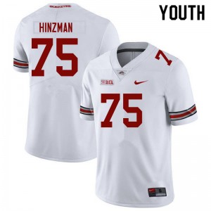 #75 Carson Hinzman OSU Buckeyes White Youth Jersey Limited Football 593101-577