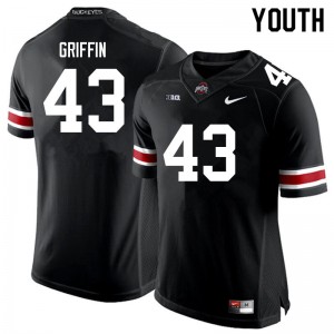 #43 Diante Griffin Buckeye Nation Black Youth Jersey Replica Football 904035-390