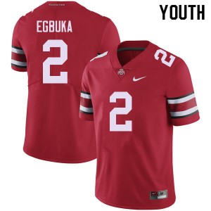 #2 Emeka Egbuka Ohio State Red Youth Jersey Limited Football 753019-636