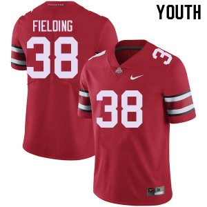 #38 Jayden Fielding The Fighting Buckeyes Red Youth Jersey Embroidery Football 759676-114