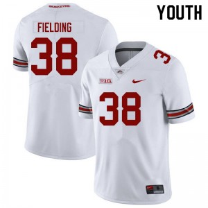 #38 Jayden Fielding The Ohio State White Youth Jersey 2025 Football 132906-183
