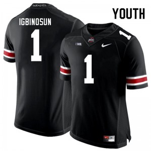 #1 Davison Igbinosun Ohio State Black Youth Jersey Stitched Football 391323-446