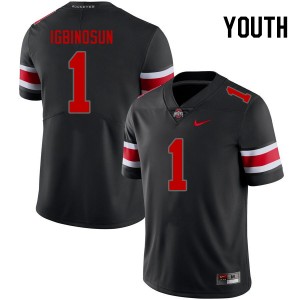 #1 Davison Igbinosun Ohio State Buckeyes Blackout Youth Jersey NCAA Football 357745-681