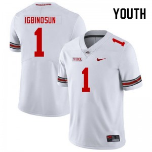 #1 Davison Igbinosun The Fighting Buckeyes White Youth Jersey 2025-26 Football 451366-559