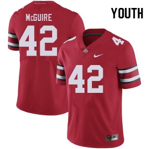 #42 Joe McGuire OSU Buckeyes Red Youth Jersey Replica Football 981717-465