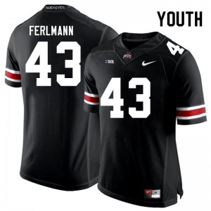 #43 John Ferlmann Ohio State Buckeyes Black Youth Jersey NCAA Football 605759-852
