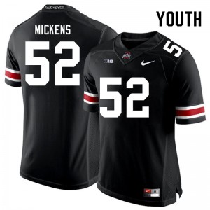 #52 Joshua Mickens OSU Buckeyes Black Youth Jersey NCAA Football 884225-173