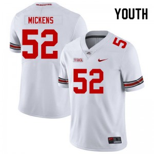 #52 Joshua Mickens Go Bucks White Youth Jersey Limited Football 903271-752