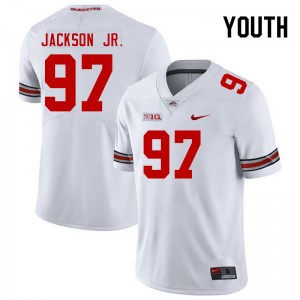 #97 Kenyatta Jackson Jr. Ohio State White Youth Jersey Alumni Football 653157-762