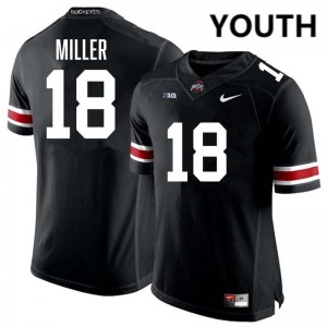#18 Bodpegn Miller OSU Buckeyes Black Youth Jersey 2025-26 Football 248853-830