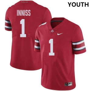 #1 Brandon Inniss Ohio State Buckeyes Red Youth Jersey Stitched Football 703186-227