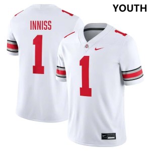 #1 Brandon Inniss OSU White Youth Jersey University Football 627697-300