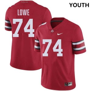 #74 Carter Lowe The Ohio State Red Youth Jersey Game Football 117403-637