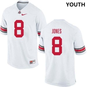 #8 De'Zie Jones The Fighting Buckeyes White Youth Jersey Limited Football 960703-577
