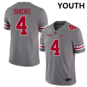 #4 Devin Sanchez Ohio State Buckeyes Grey Youth Jersey Embroidery Football 573462-619