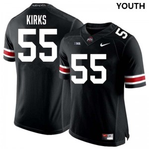 #55 Dominic Kirks The Fighting Buckeyes Black Youth Jersey Embroidery Football 891572-825