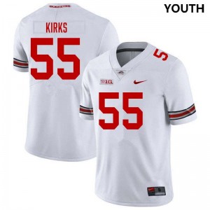 #55 Dominic Kirks OSU White Youth Jersey University Football 895179-793