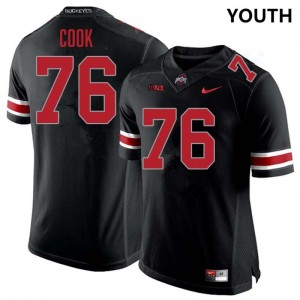 #76 Jake Cook Ohio State Buckeyes Blackout Youth Jersey Limited Football 835611-525