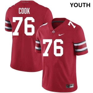 #76 Jake Cook The Ohio State Red Youth Jersey Replica Football 145902-451