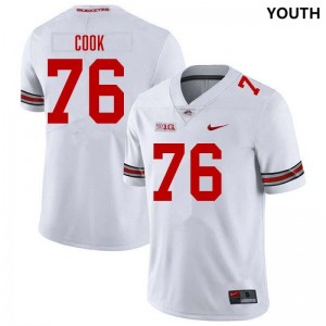 #76 Jake Cook Buckeye Nation White Youth Jersey Embroidery Football 498267-399
