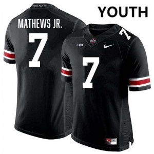 #7 Jermaine Mathews Jr. Ohio State Buckeyes Black Youth Jersey Replica Football 538860-368