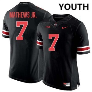 #7 Jermaine Mathews Jr. OSU Buckeyes Blackout Youth Jersey Limited Football 580383-117