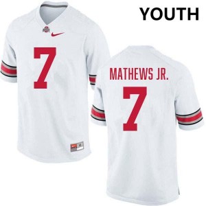 #7 Jermaine Mathews Jr. The Fighting Buckeyes White Youth Jersey Player Football 504351-771