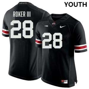 #28 Leroy Roker III Buckeye Nation Black Youth Jersey Official Football 618970-740