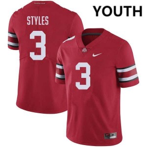 #3 Lorenzo Styles Jr. Ohio State Red Youth Jersey 2025 Football 299427-578
