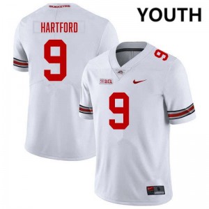 #9 Malik Hartford The Ohio State White Youth Jersey Limited Football 953872-803