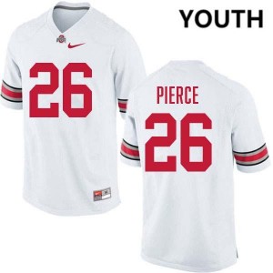 #26 Payton Pierce OSU Buckeyes White Youth Jersey Replica Football 441928-998