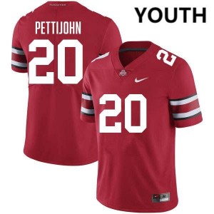 #20 Riley Pettijohn Ohio State Buckeyes Red Youth Jersey 2025-26 Football 997302-435
