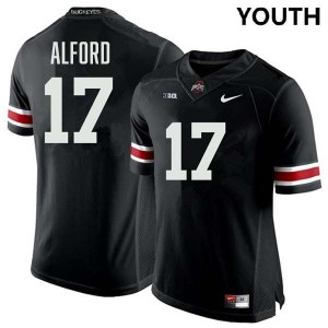 #17 Tarvos Alford Ohio State Buckeyes Black Youth Jersey Player Football 794639-513
