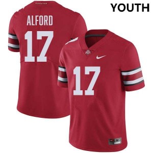 #17 Tarvos Alford Go Bucks Red Youth Jersey NCAA Football 478474-725