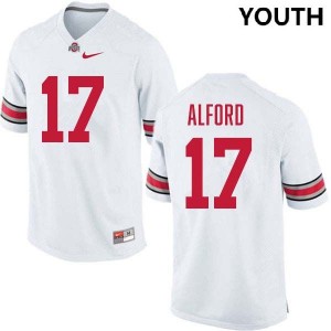#17 Tarvos Alford The Fighting Buckeyes White Youth Jersey Alumni Football 150016-472