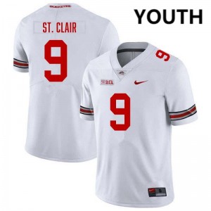 #9 Tavien St. Clair Buckeye Nation White Youth Jersey Official Football 907513-991