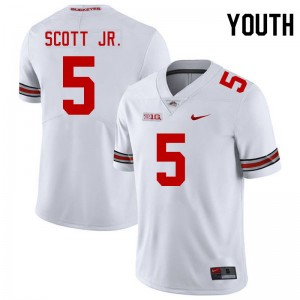 #5 Aaron Scott Jr. Ohio State White Youth Jersey 2025 Football 175621-495