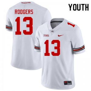 #13 Bryson Rodgers Ohio State White Youth Jersey NCAA Football 727231-410