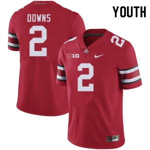 #2 Caleb Downs OSU Buckeyes Red Youth Jersey Player Football 188447-336