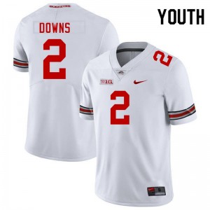 #2 Caleb Downs Ohio State Buckeyes White Youth Jersey Game Football 528976-930