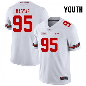 #95 Casey Magyar Ohio State White Youth Jersey Official Football 190663-507