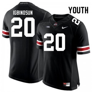 #20 Davison Igbinosun OSU Black Youth Jersey Stitched Football 847359-406